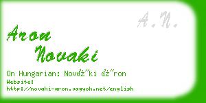 aron novaki business card